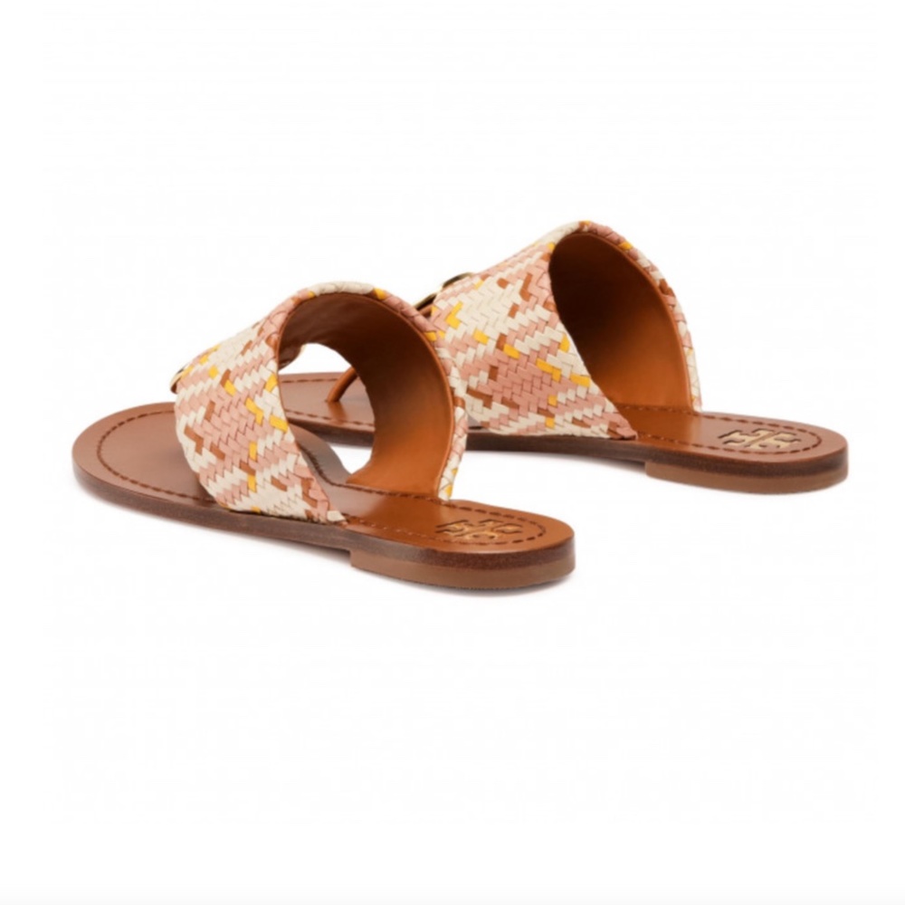 NWT Tory Burch Patos Disk Sandal in Neutral Woven 8 - Picture 3 of 12
